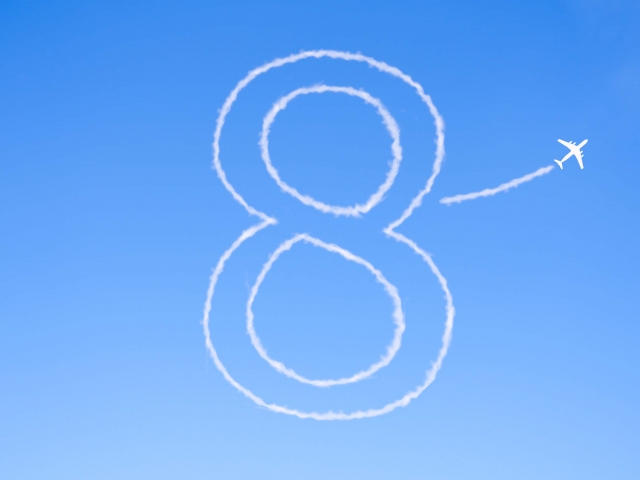 飛行機雲で8の字