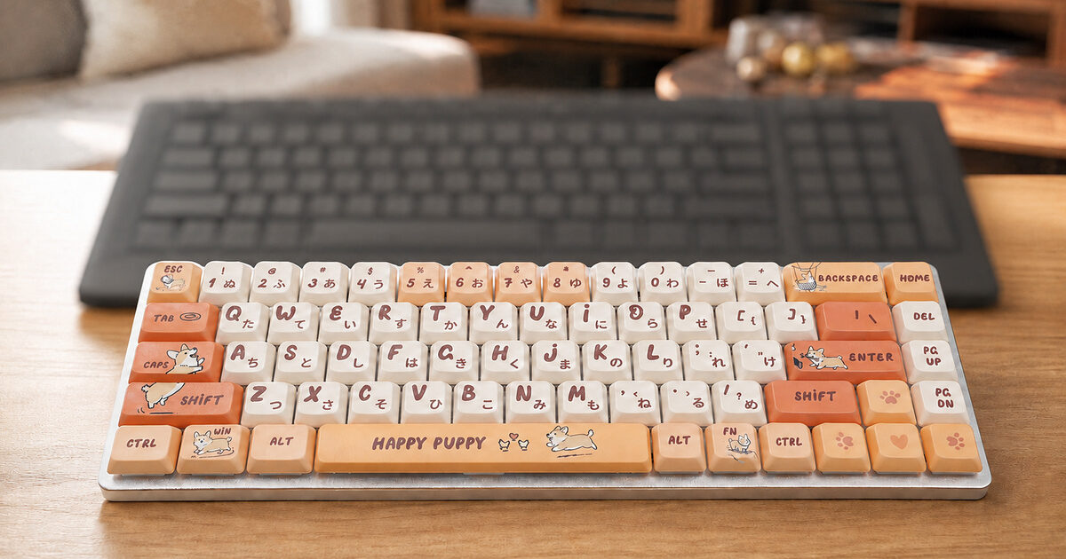 「パパのキーボードってみんな武器みたい」息子に指摘され、リビングに導入したコーギー柄の「Syntech G68LP」が羊の皮を被った狼だった件